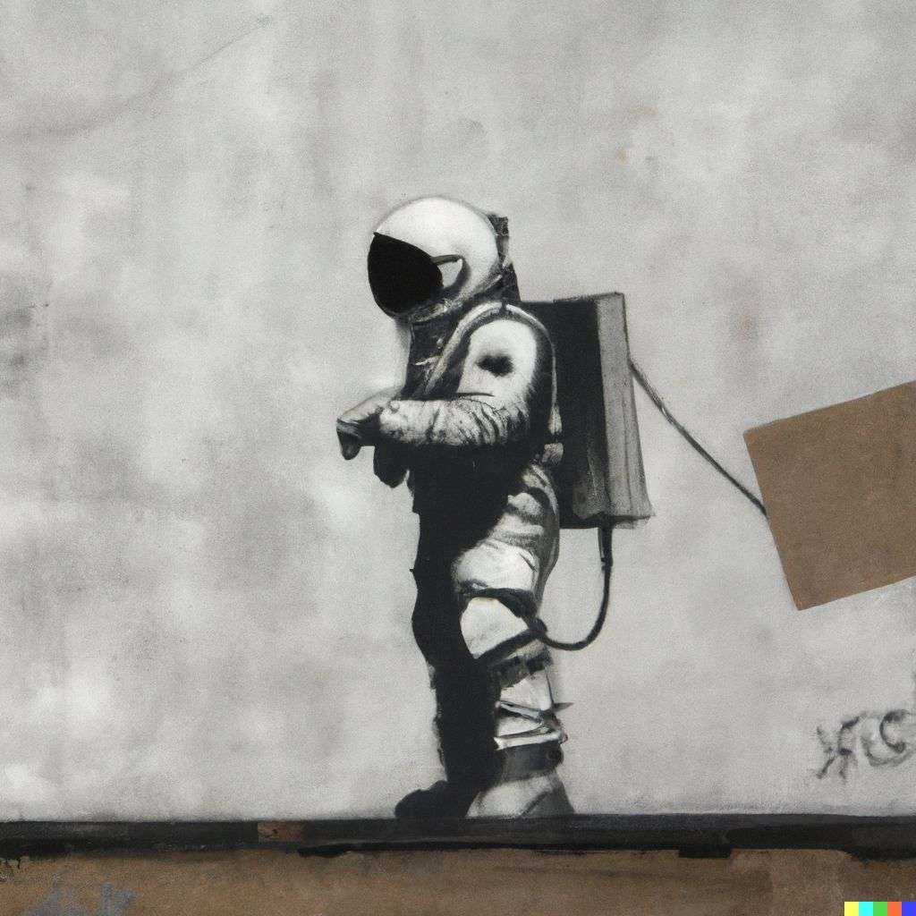 an astronaut, by Banksy